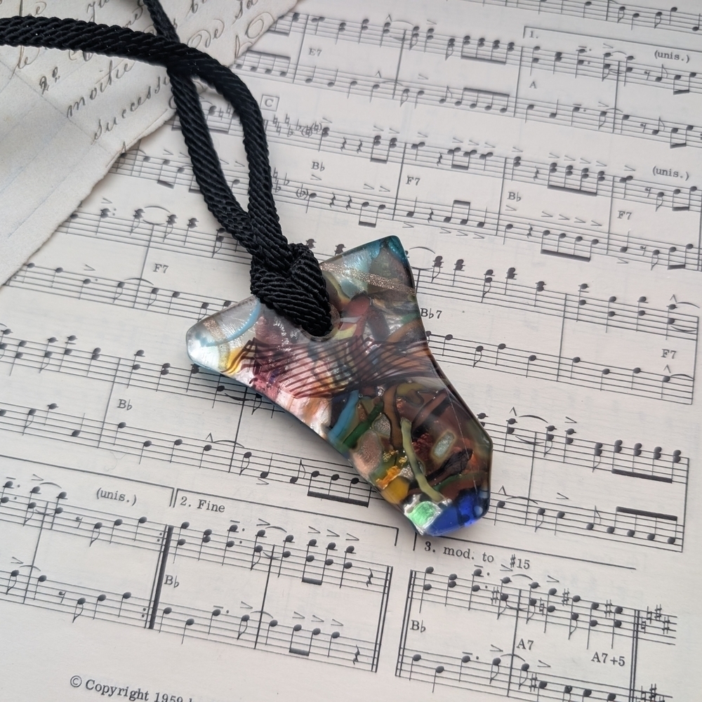 Multicolor Glass Pendant Necklace